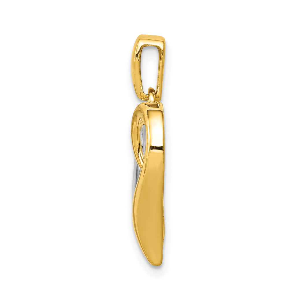 14k Two-tone 1/15 carat Diamond Heart Pendant