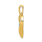 14k Two-tone 1/15 carat Diamond Heart Pendant