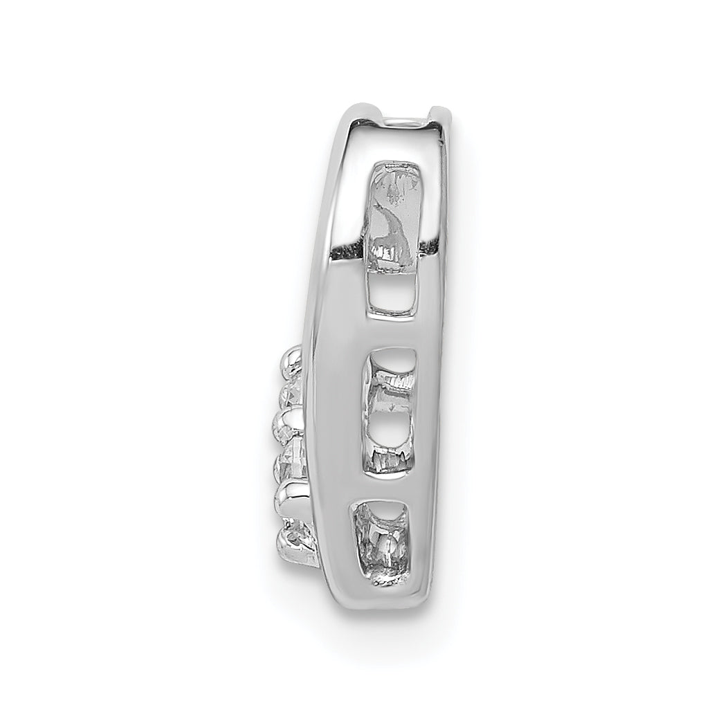 14k White Gold 1/10 carat Diamond Heart Chain Slide Secondary image