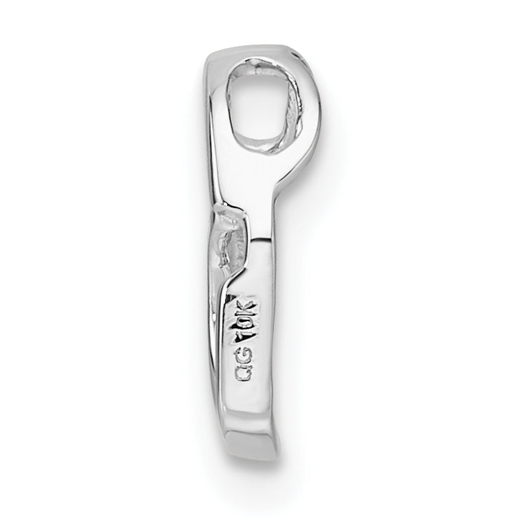10k White Gold Heart Chain Slide Mounting