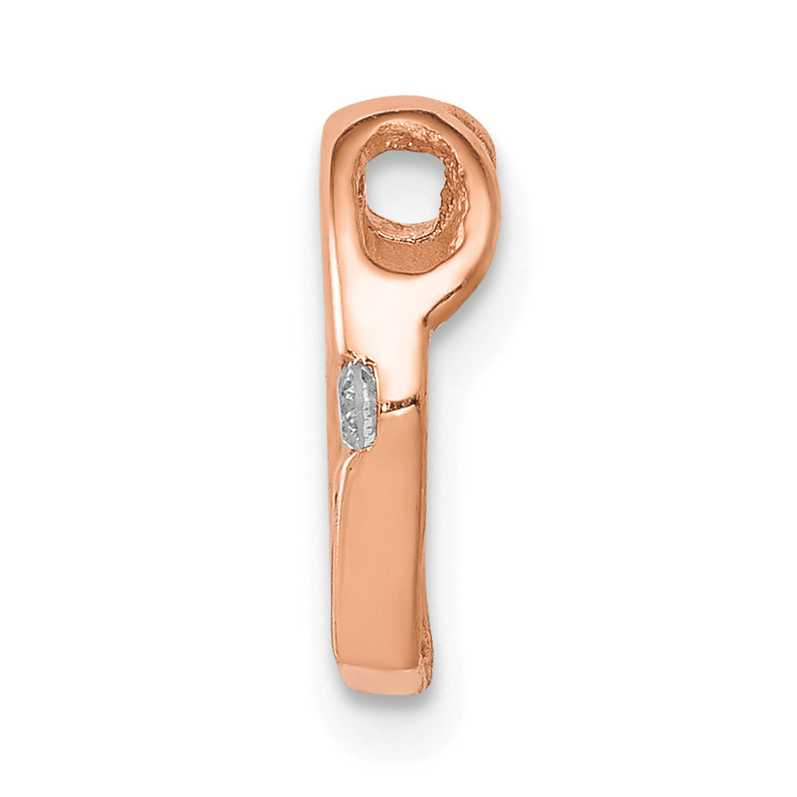 14k Rose Gold AA Diamond Heart Chain Slide Secondary image