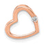 14k Rose Gold AA Diamond Heart Chain Slide