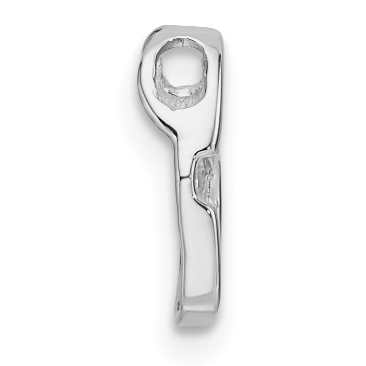 14k White Gold Holds 1-1.7mm Stone Heart Chain Slide Mounting (No Stone Included)
