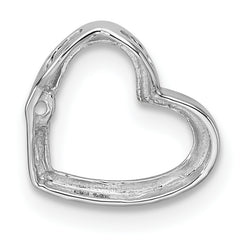 14k White Gold Holds 1-1.7mm Stone Heart Chain Slide Mounting (No Stone Included)