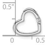 14k White Gold Holds 1-1.7mm Stone Heart Chain Slide Mounting (No Stone Included)