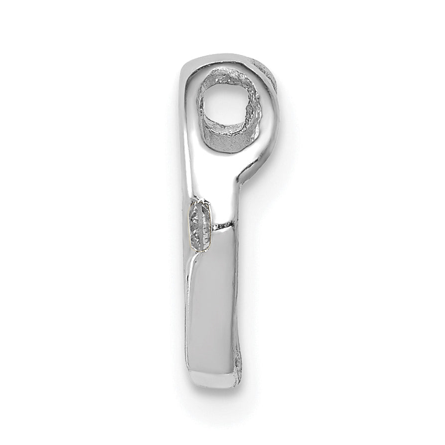 14k White Gold AA Diamond Heart Chain Slide