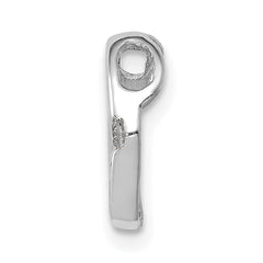 14k White Gold AA Diamond Heart Chain Slide