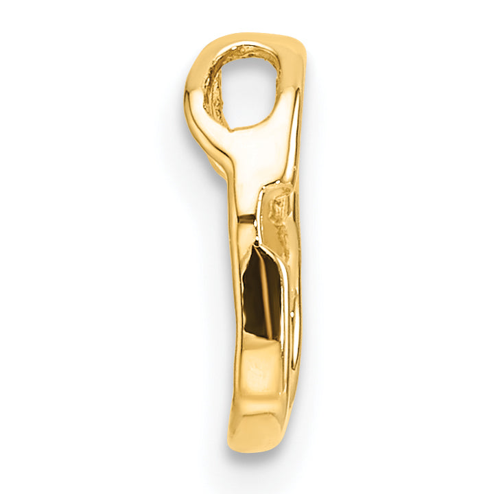 14k Holds 1-1.7mm Stone Heart Chain Slide Mounting (No Stone Included)