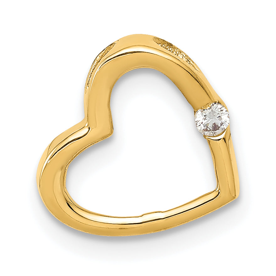 14k AA Diamond Heart Chain Slide Main image