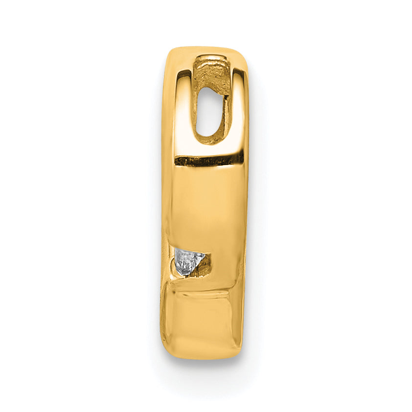 14k .01ct. Diamond Heart Chain Slide Secondary image