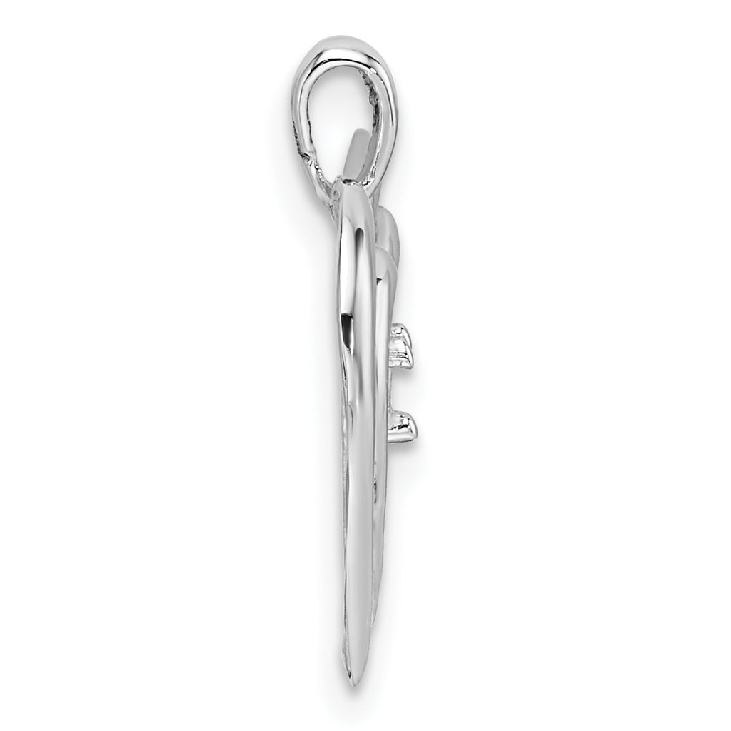 14k White Gold Double Heart Diamond Pendant Mounting (No Stone Included)