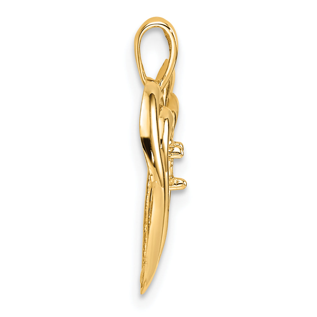 14k Double Heart Diamond Pendant Mounting (No Stone Included)