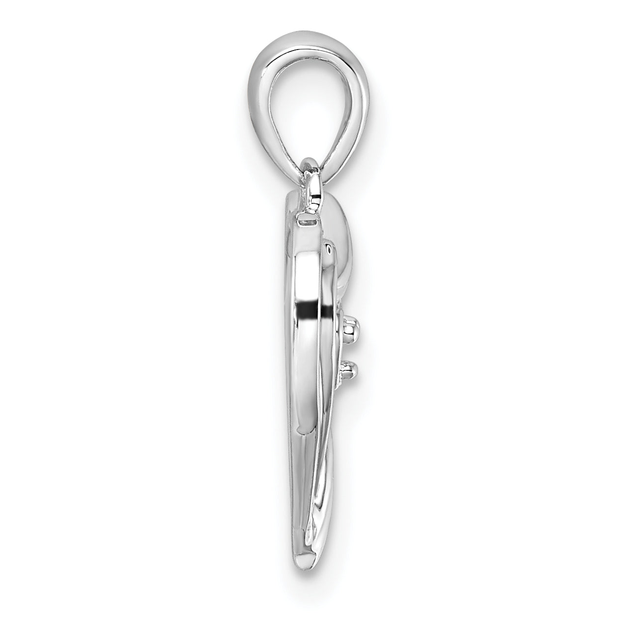 14k White Gold Heart Pendant Mounting (No Stone Included)