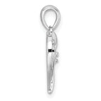 14k White Gold Heart Pendant Mounting (No Stone Included)