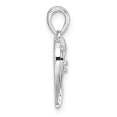 14k White Gold Heart Pendant Mounting (No Stone Included)