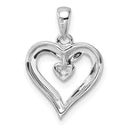 14k White Gold Heart Pendant Mounting (No Stone Included)