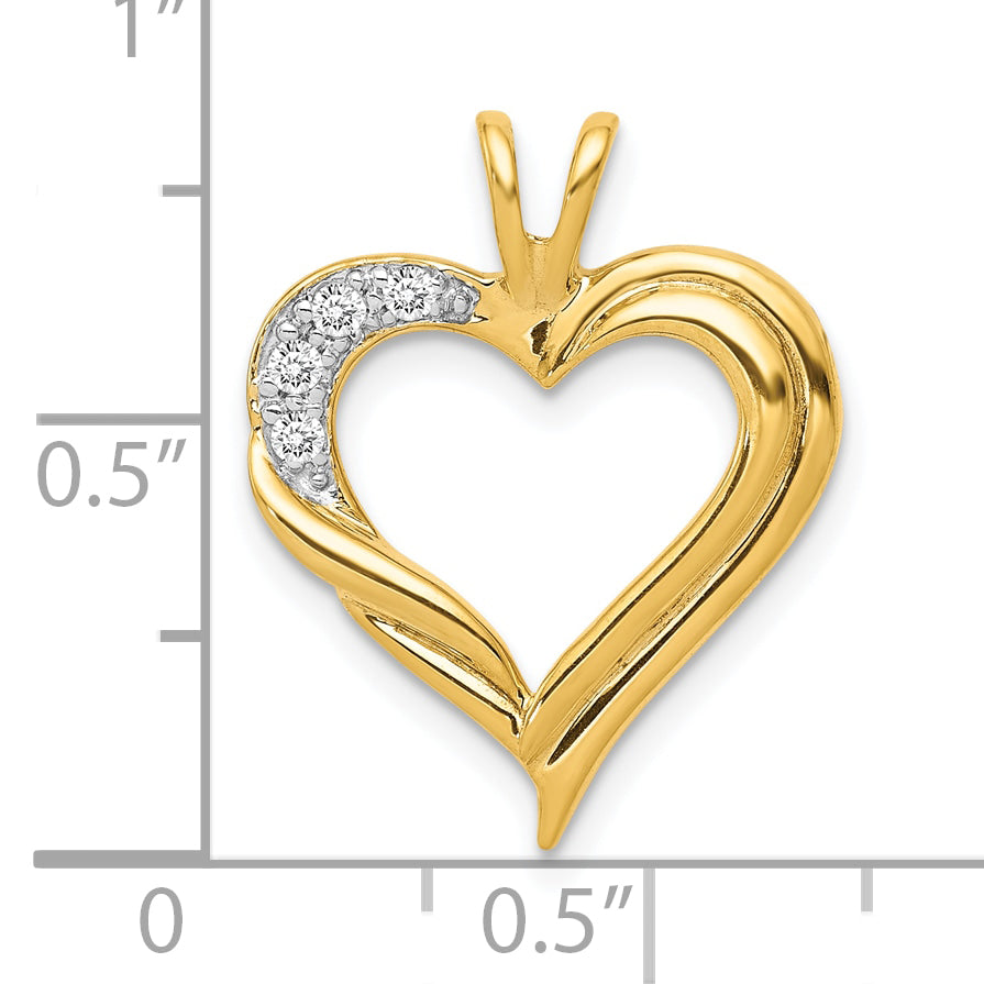 10K Diamond Fancy Heart Pendant Secondary image