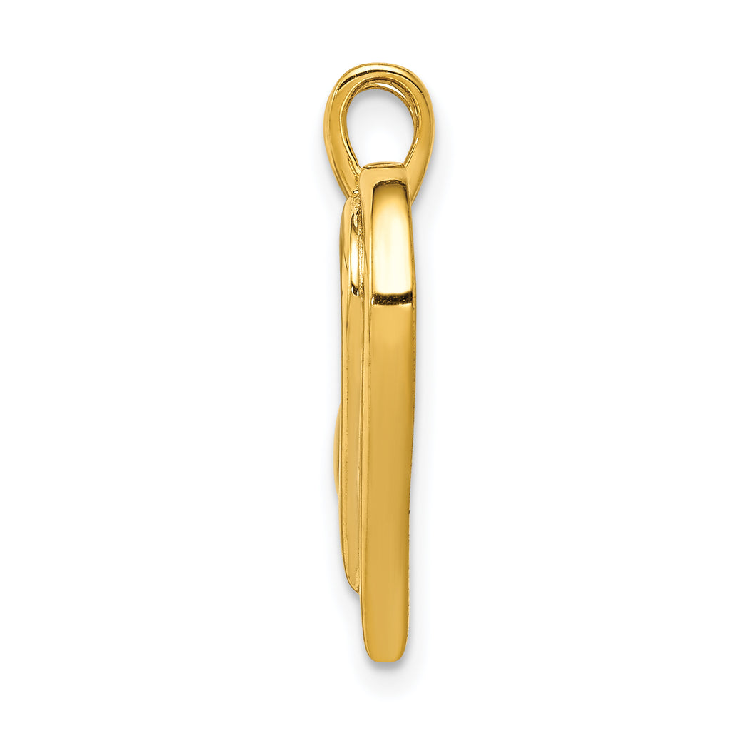 14k Holds 2-1.4mm/2-1.6mm Stones Heart Pendant Mounting (No Stone Included)