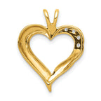 14k Holds 2-1.4mm/2-1.6mm Stones Heart Pendant Mounting (No Stone Included)