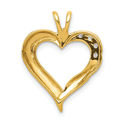 14k Holds 2-1.4mm/2-1.6mm Stones Heart Pendant Mounting (No Stone Included)