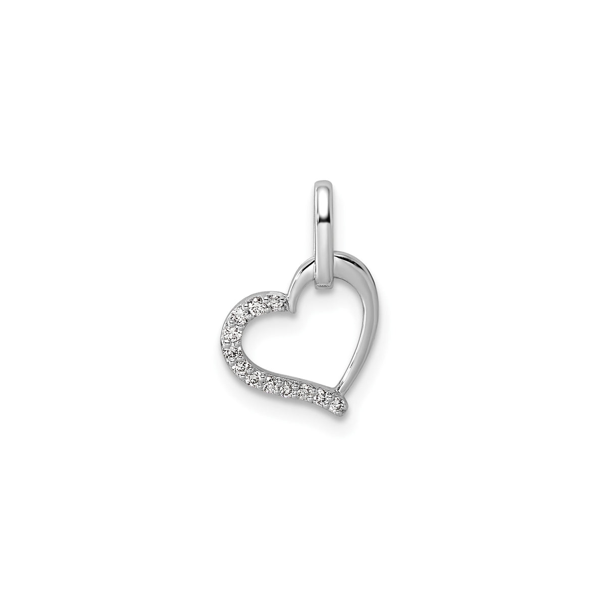 Diamond Heart Pendant in 14K White Gold (1/20 ct. tw.) - Sophia Jewelers