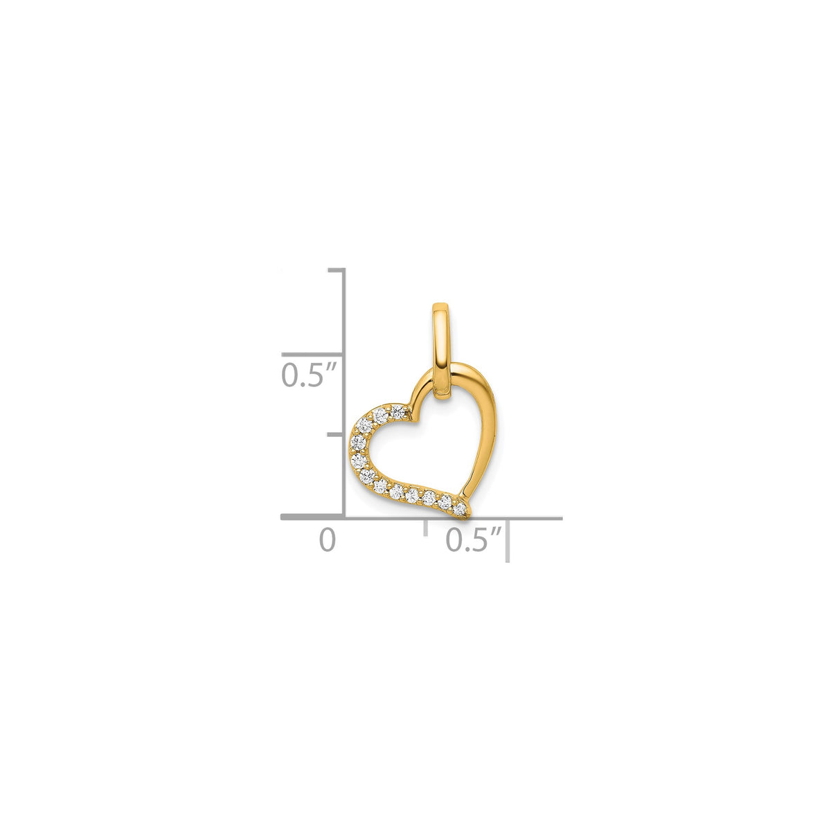 Diamond Heart Pendant in 14K Yellow Gold (1/15 ct. tw.) - Sophia Jewelers