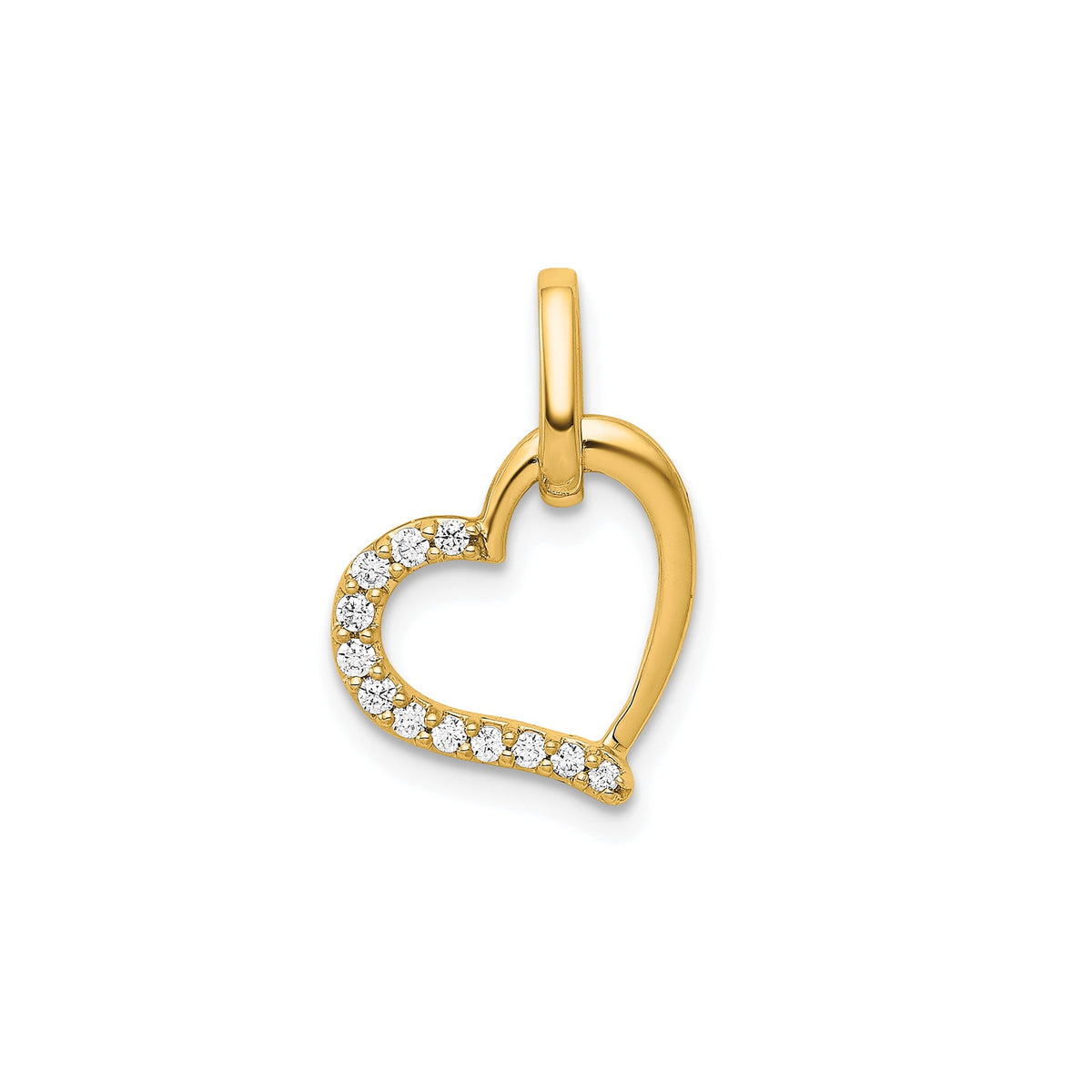 Diamond Heart Pendant in 14K Yellow Gold (1/15 ct. tw.) - Sophia Jewelers Main image