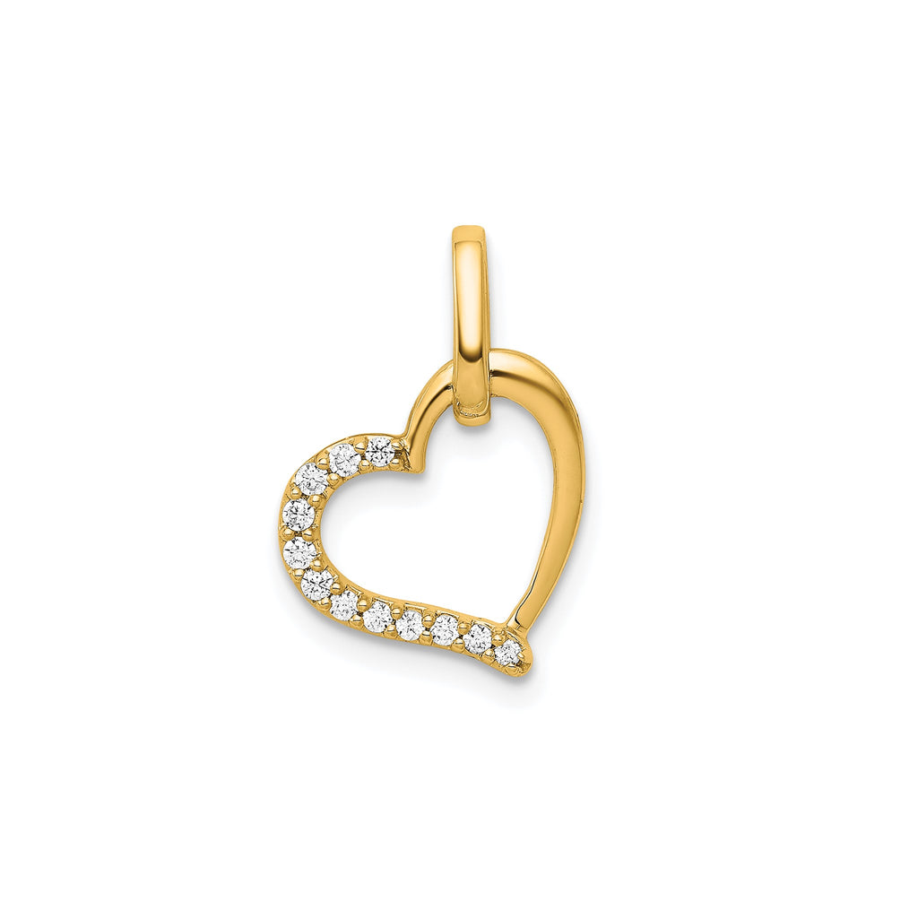 Diamond Heart Pendant in 14K Yellow Gold (1/15 ct. tw.) - Sophia Jewelers