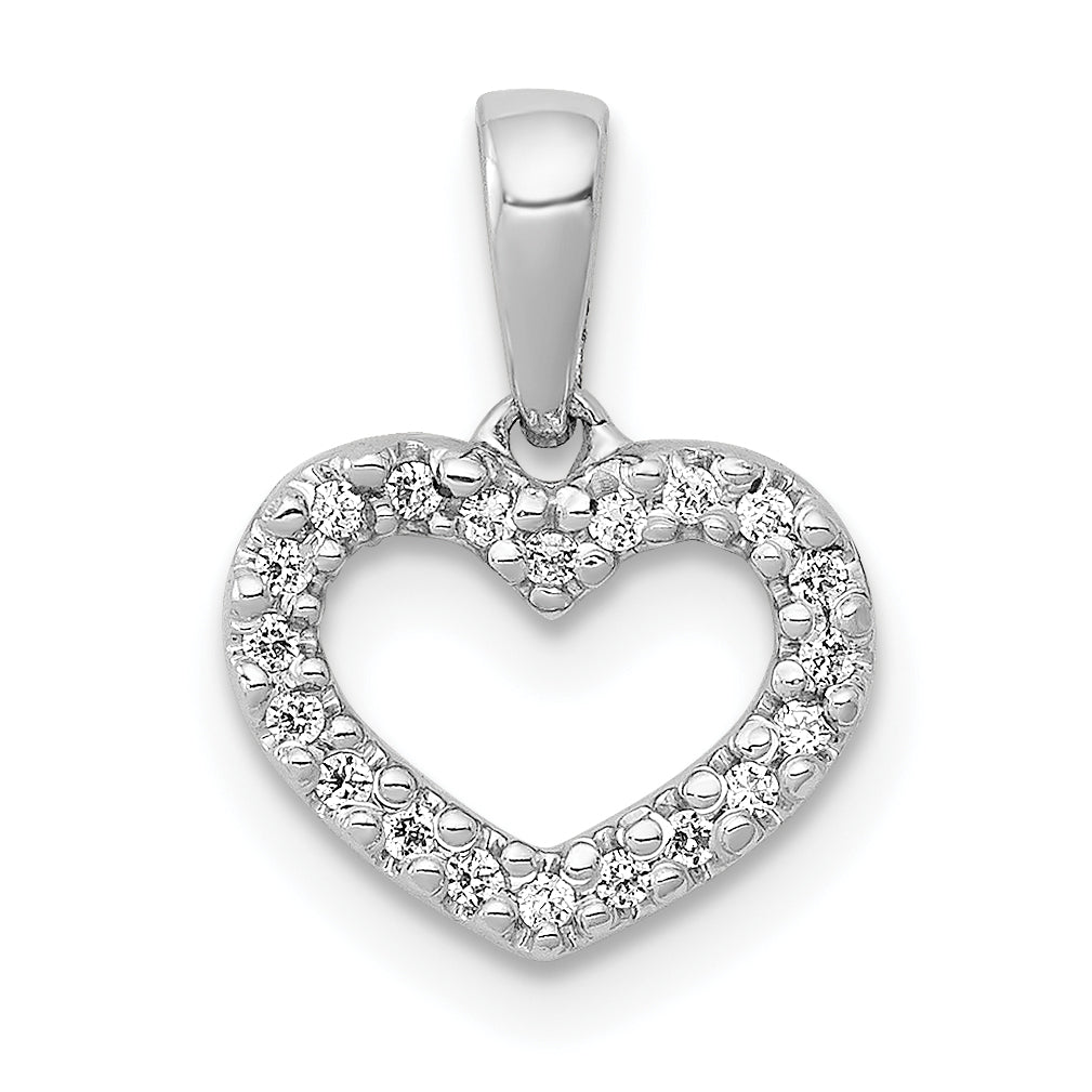 10K White Gold .03ct. Diamond Heart Pendant Main image