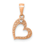 10K Rose Gold .01ct. Diamond Heart Pendant