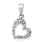 10K White Gold .01ct. Diamond Heart Pendant