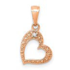 14k Rose Gold .01ct. Diamond Heart Pendant