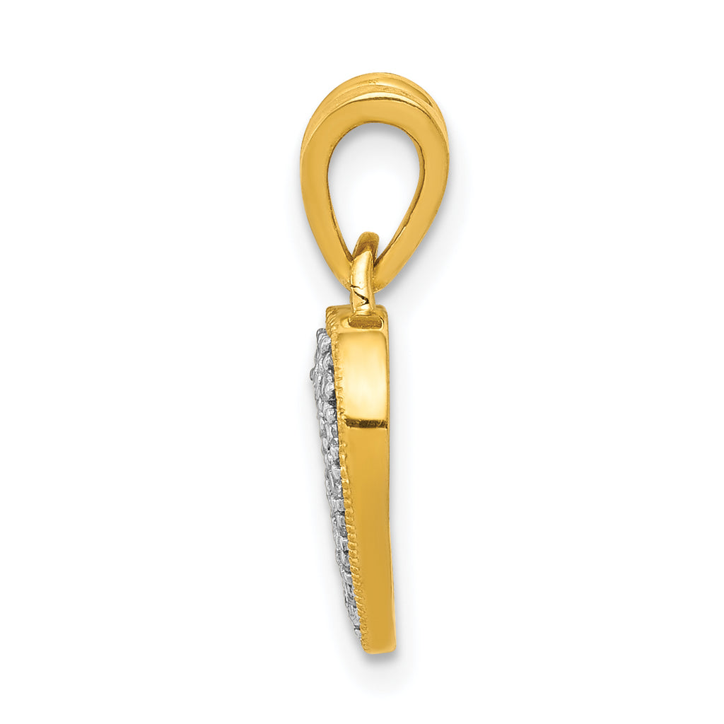 14k 1/10 carat Diamond Heart Pendant