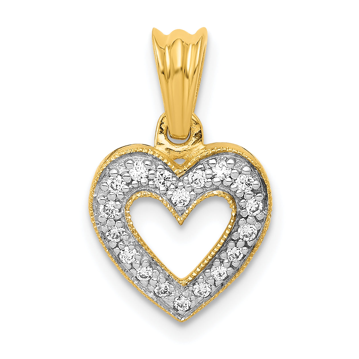 14k 1/10 carat Diamond Heart Pendant Main image