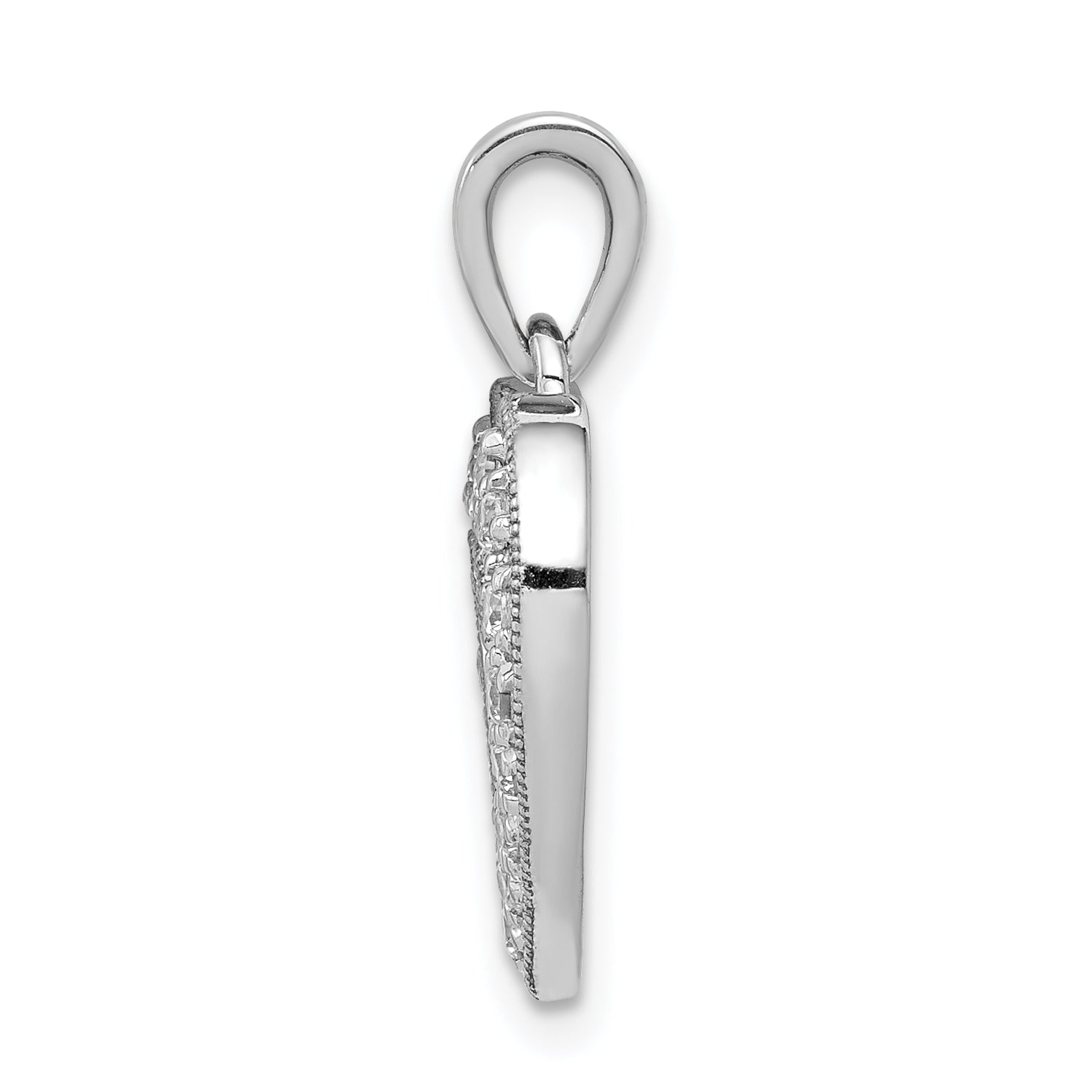14k White Gold 1/4 carat Lab Grown Diamond VS/SI+ G+ Complete Heart Pendant Secondary image