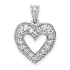 14k White Gold 1/4 carat Lab Grown Diamond VS/SI+ G+ Complete Heart Pendant