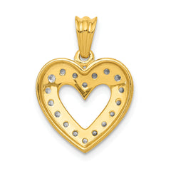 14k 1/4 carat Lab Grown Diamond VS/SI+ G+ Complete Heart Pendant