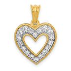 14k 1/4 carat Lab Grown Diamond VS/SI+ G+ Complete Heart Pendant