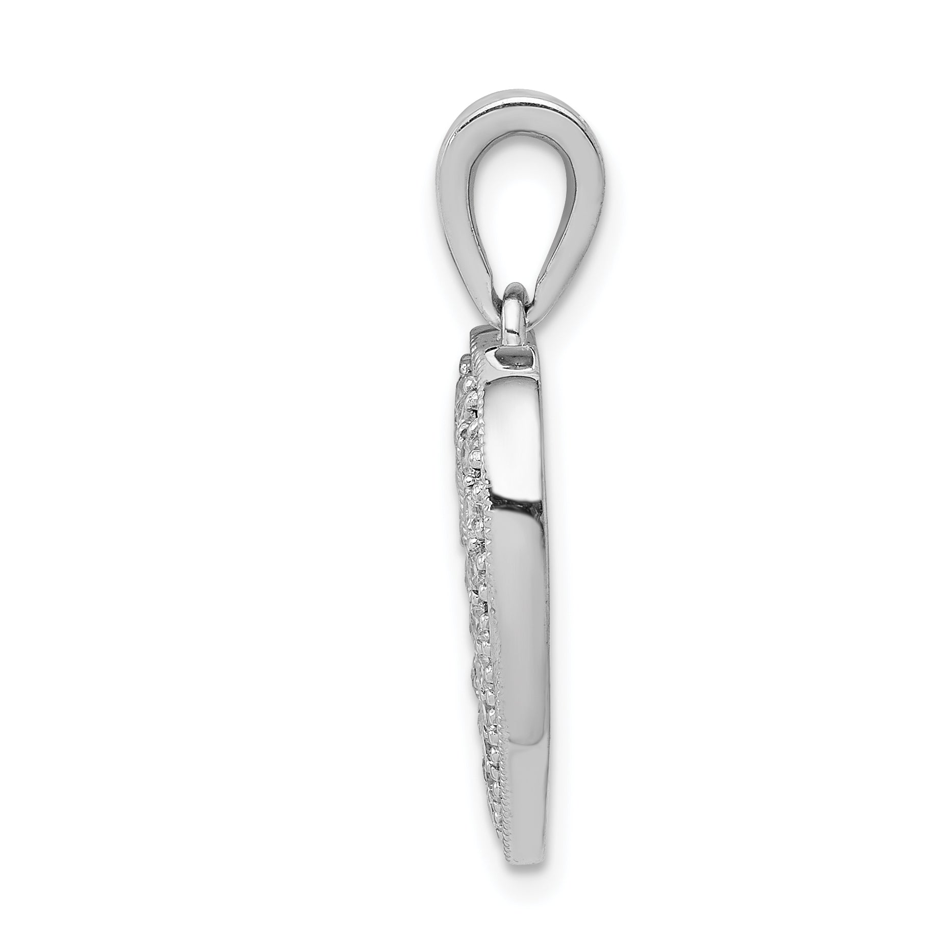 14k White Gold 1/3 carat Diamond Heart Pendant