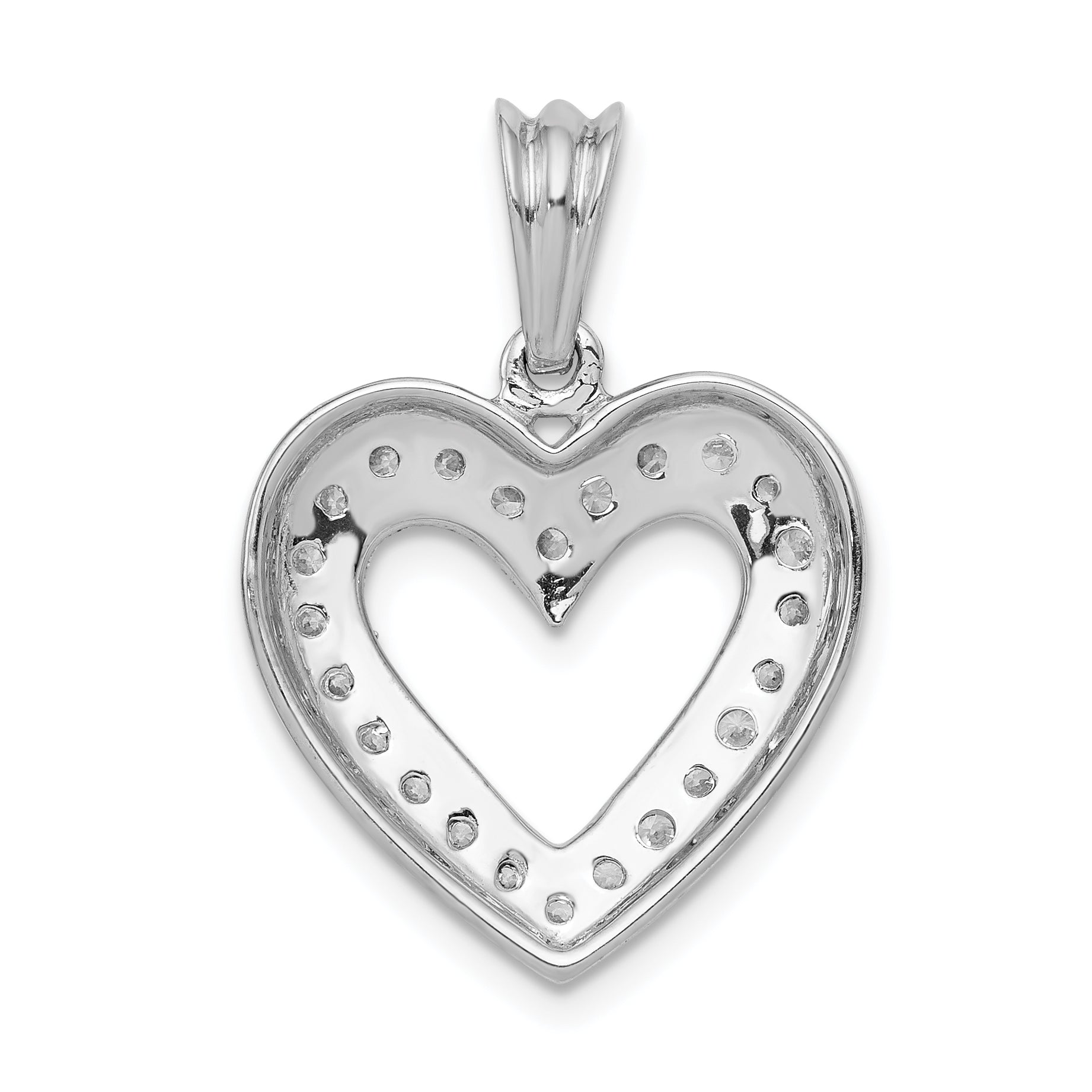 14k White Gold 1/3 carat Lab Grown Diamond VS/SI+ G+ Complete Heart Pendant