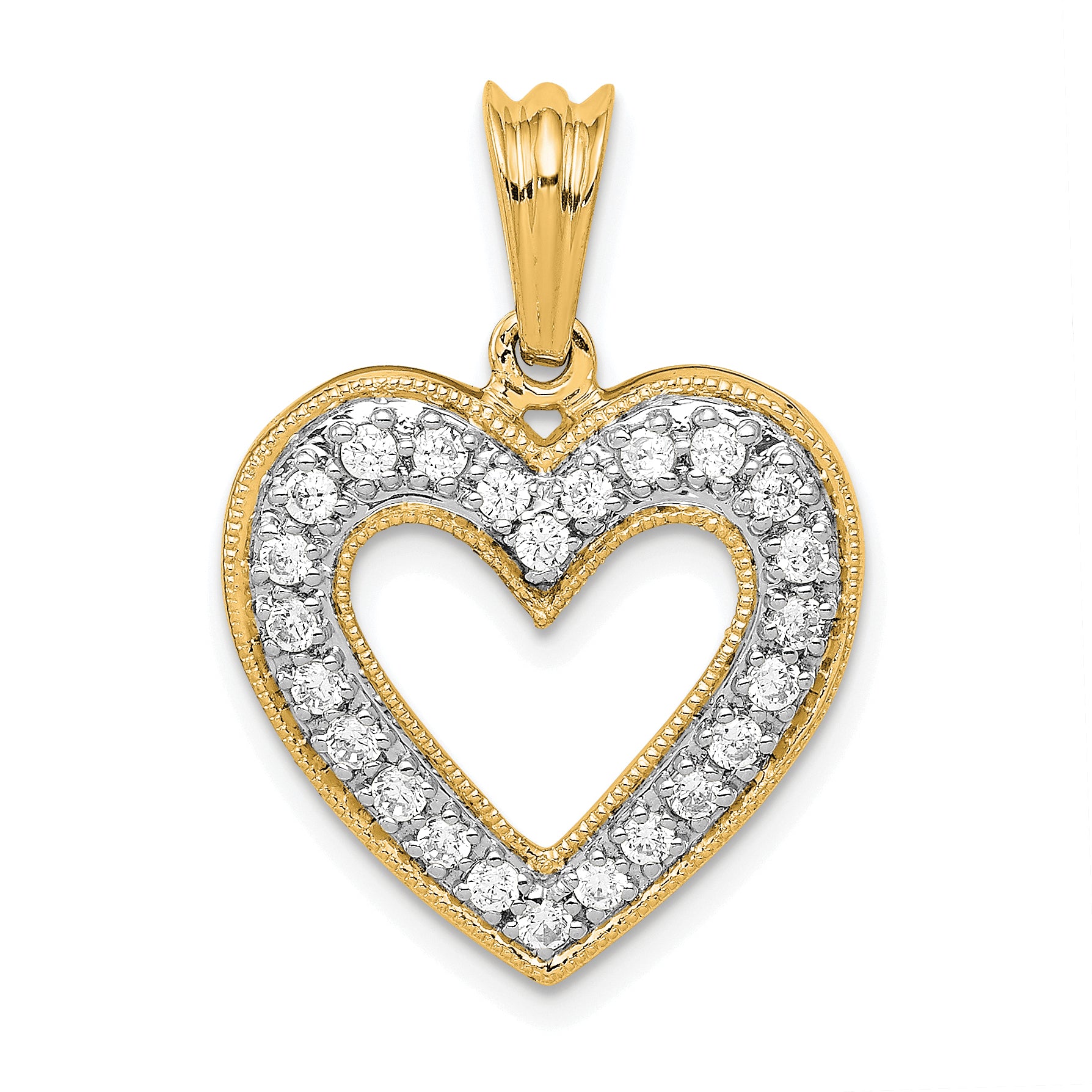14k 1/3 carat Lab Grown Diamond VS/SI+ G+ Complete Heart Pendant Main image
