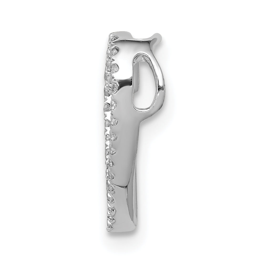 14k White Gold 1/10 carat Diamond Heart Chain Slide Secondary image