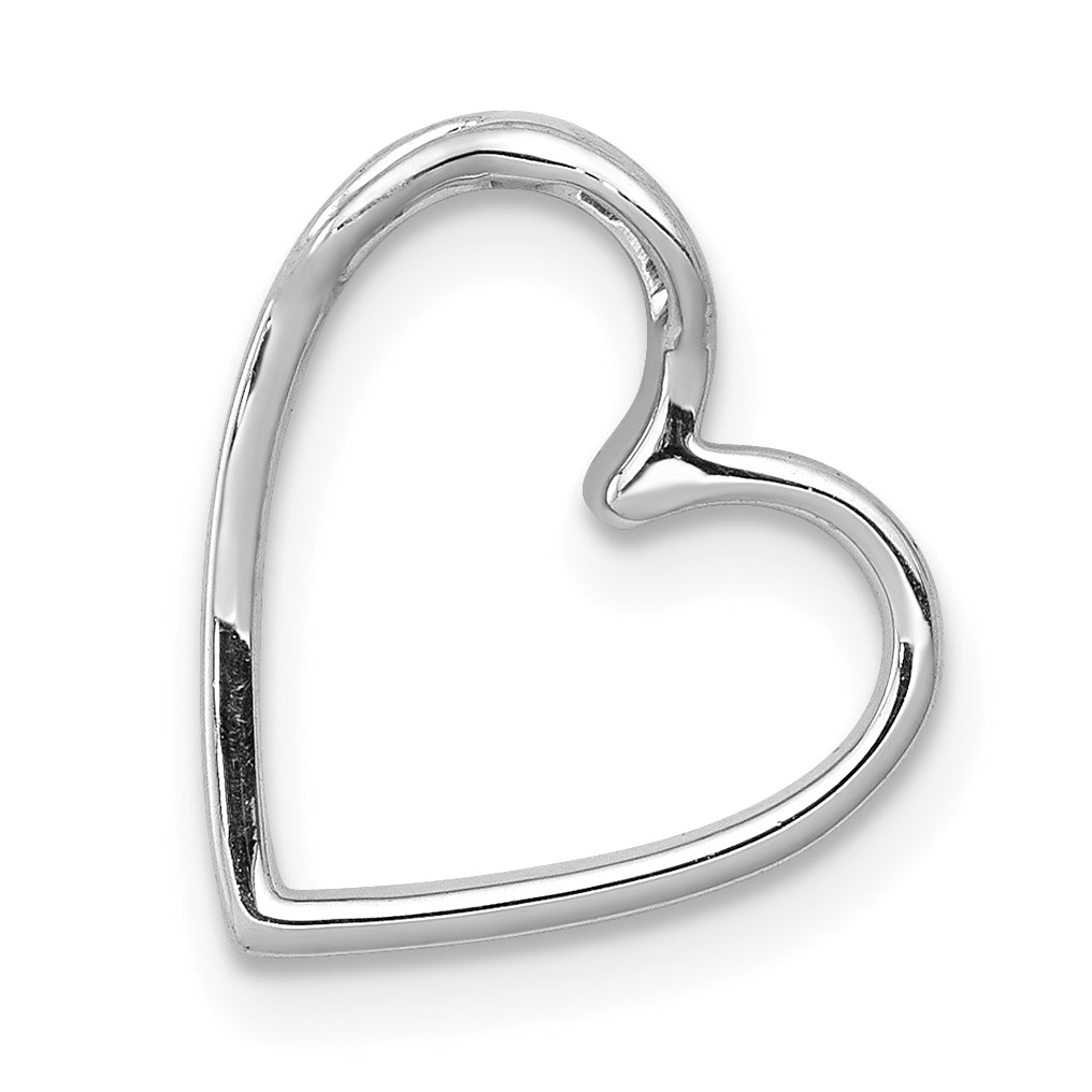 14k White Gold 1/10 carat Diamond Heart Chain Slide