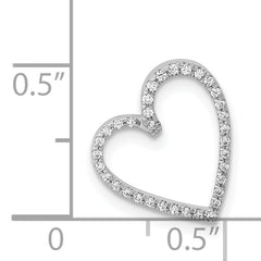 14k White Gold 1/10 carat Diamond Heart Chain Slide
