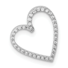 14k White Gold 1/10 carat Diamond Heart Chain Slide