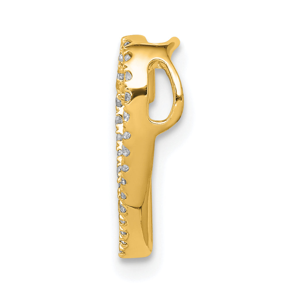 14k 1/10 carat Diamond Heart Chain Slide