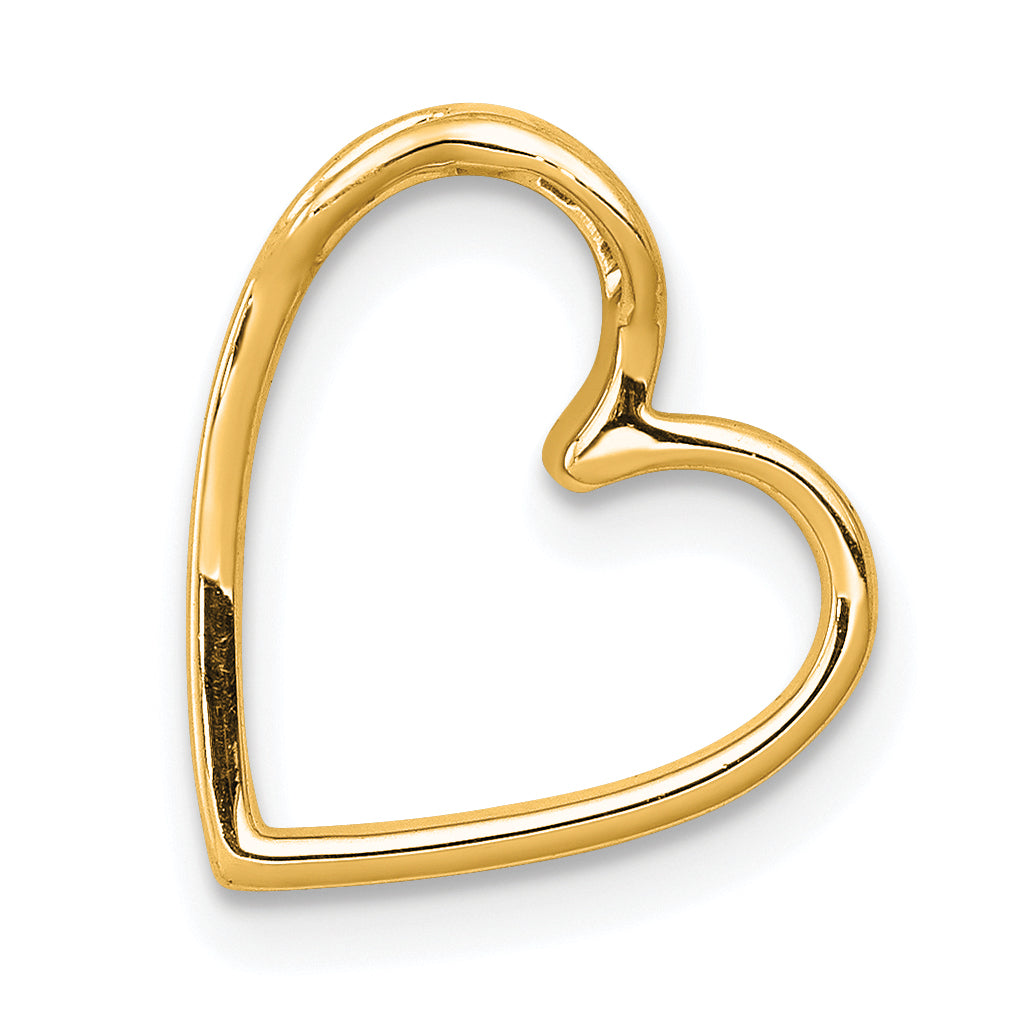 14k 1/10 carat Diamond Heart Chain Slide