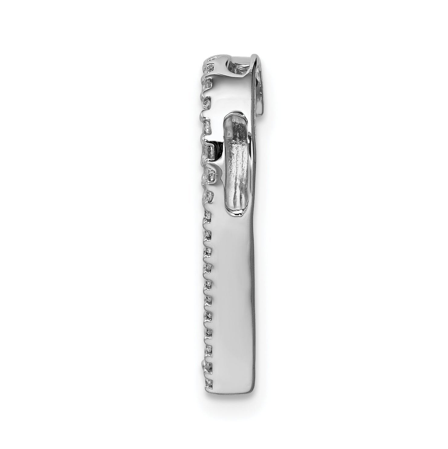 14k White Gold 1/6 carat Diamond Heart Chain Slide