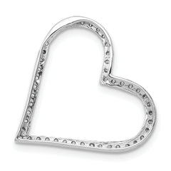 14k White Gold 1/6 carat Diamond Heart Chain Slide
