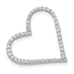 14k White Gold 1/6 carat Diamond Heart Chain Slide
